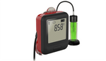 EasyLog EL-WiFi-VACX vaccine data logger with glycol probe, alarm light, and sounder, shown at an angled view.