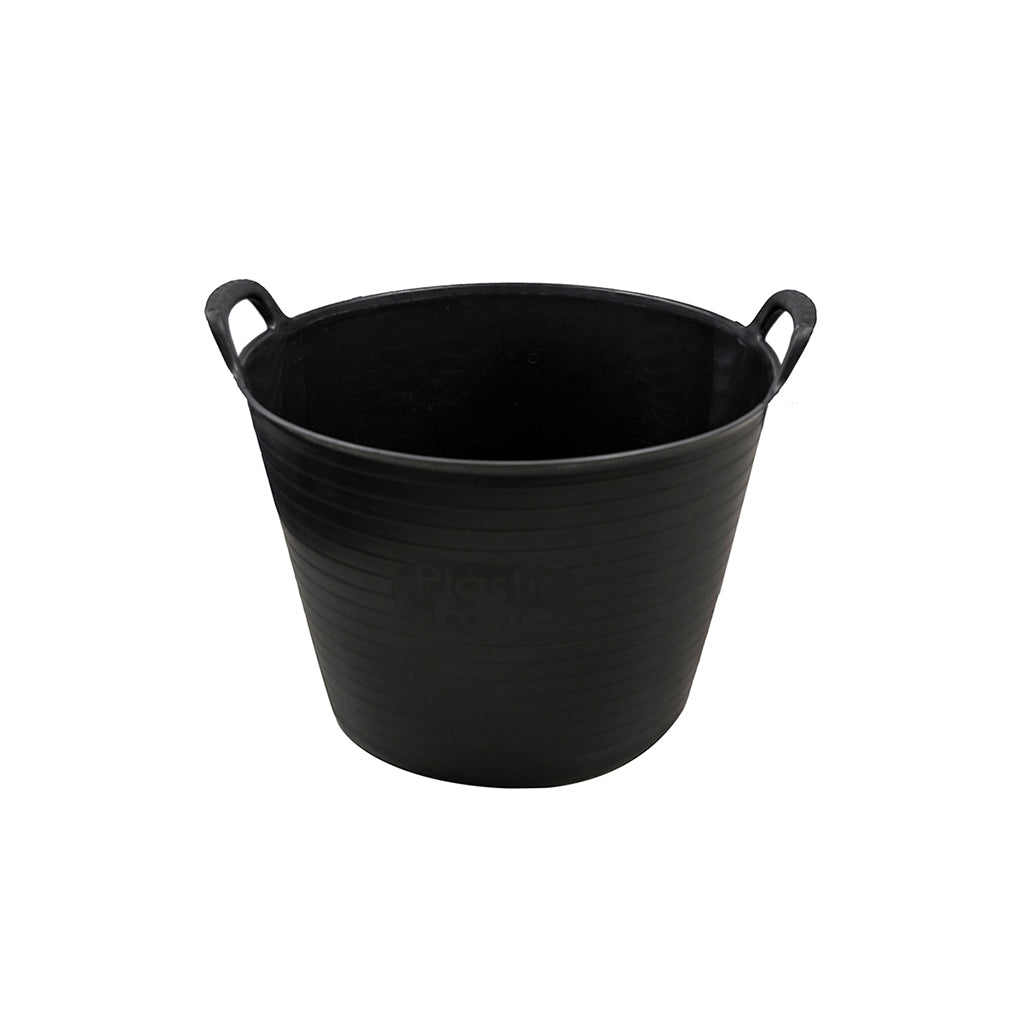 Eco Flexi Tub 42 Litre Black recycled flexible bucket with handles