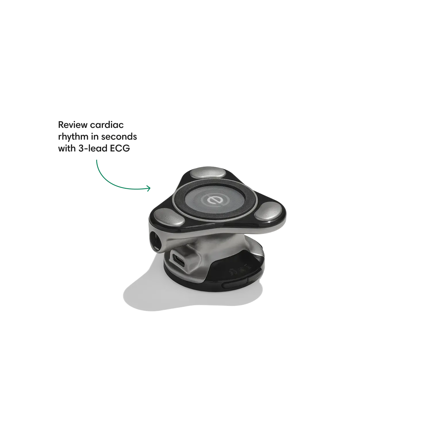 Eko CORE 500™ digital stethoscope with silver chest piece, showcasing the sleek design and adjustable tubing for medical auscultation.