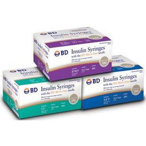 BD Micro Fine+ 0.5ml Insulin Syringe & Needle 29g x 12.7mm x 100