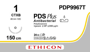 PDP9967T Antibacterial Suture Violet 150cm PDS Plus 48mm 1/2 Blunt Point (Ethiguard)
