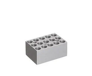 GBO 15 x 1.5 ml block set with compact design for storage and organization, featuring clear plastic containers with black caps.