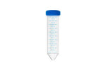 GBO 50 mL polypropylene conical centrifuge tube with blue screw cap, sterile, graduated, measuring 30 x 115 mm, labeled in image.
