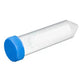 Sterile 50 mL polypropylene conical centrifuge tube with blue screw cap, graduated for precise liquid measurement, by GBO.