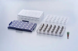 Clear 24-well Bio-Assembler Kit by GBO for laboratory use, with transparent wells and plastic components for bio-assembly experiments.