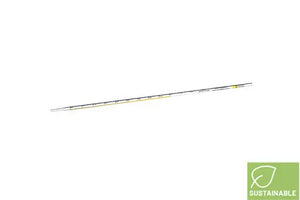 Disposable graduated measuring pipette for laboratory use, sustainable indicator icon