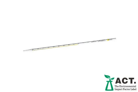 Sterile 1 mL graduated pipette from GBO with paper-plastic packaging, suitable for precise laboratory measurements.