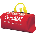Globex GEM1 GLOBEX EvacMat evacuation stretcher laid flat, featuring durable material and secure straps for emergency rescue use.