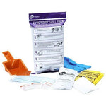 Cytotoxic spill pack from GV Health with safety gloves, absorbent pads, and disposal bags for hazardous spill cleanup.