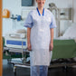 White latex-free healthcare apron by GV Health, roll of 200, designed for medical and clinical use.