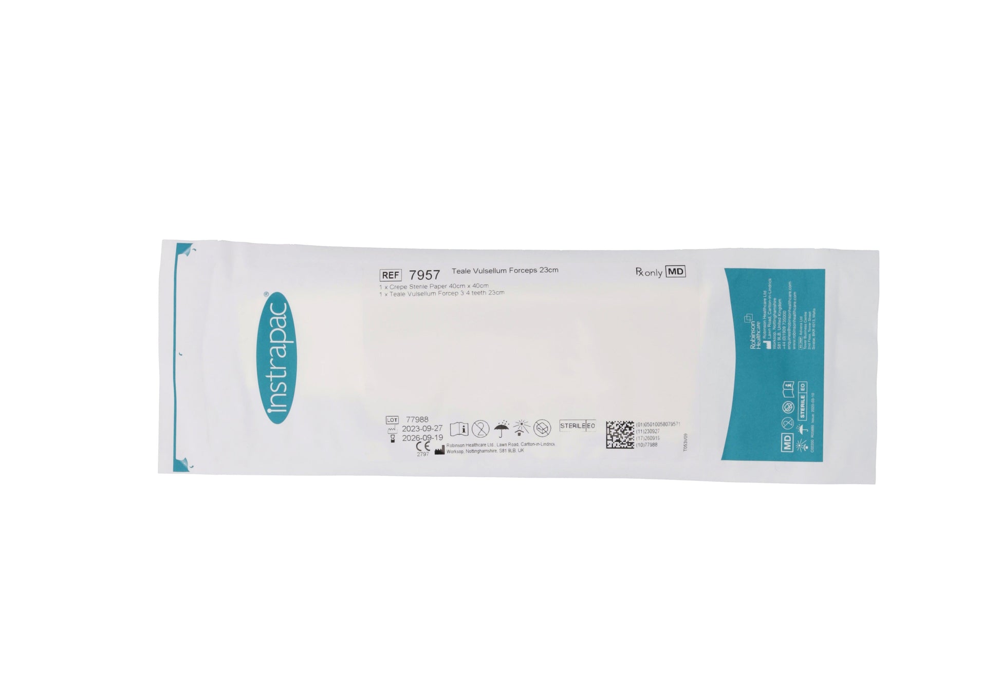 Instrapac Teale Vulsellum Forceps Disposable 23cm - Single