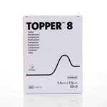 Sterile Johnson & Johnson Topper 8 gauze swabs, 7.5 x 7.5cm, 2-ply, pack of 50, used for wound care and medical dressing.