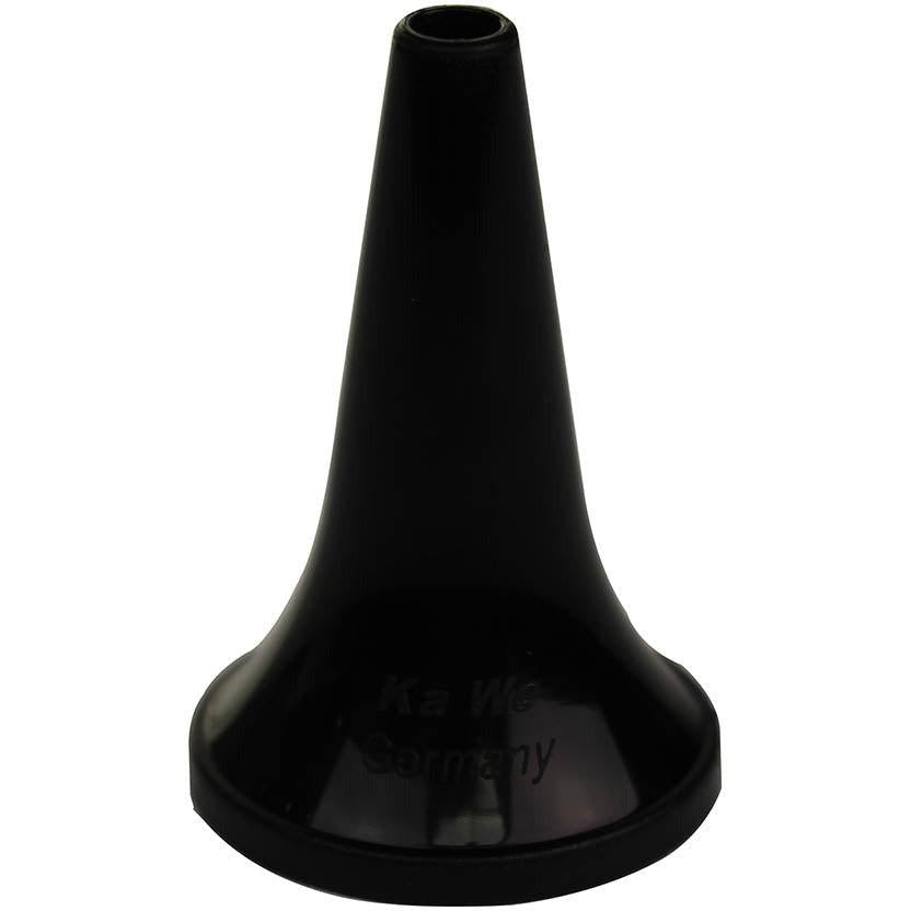 Black 2.5mm KaWe specula pack of 100, sterile medical instruments for examination, with smooth, tapered tips.