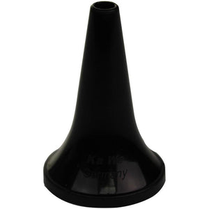 Black 2.5mm KaWe specula pack of 100, sterile medical instruments for examination, with smooth, tapered tips.
