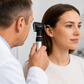 Keeler Fibre Optic Otoscope with standard battery, featuring a sleek handle and viewing lens for ear examinations.
