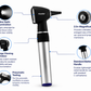 Keeler fibre optic otoscope with standard battery, showing a handheld medical device for ear examinations with a bright illumination.