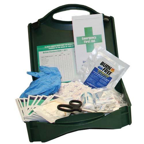 Koolpak British Standard BSI workplace travel first aid kit with first aid supplies in a compact case.