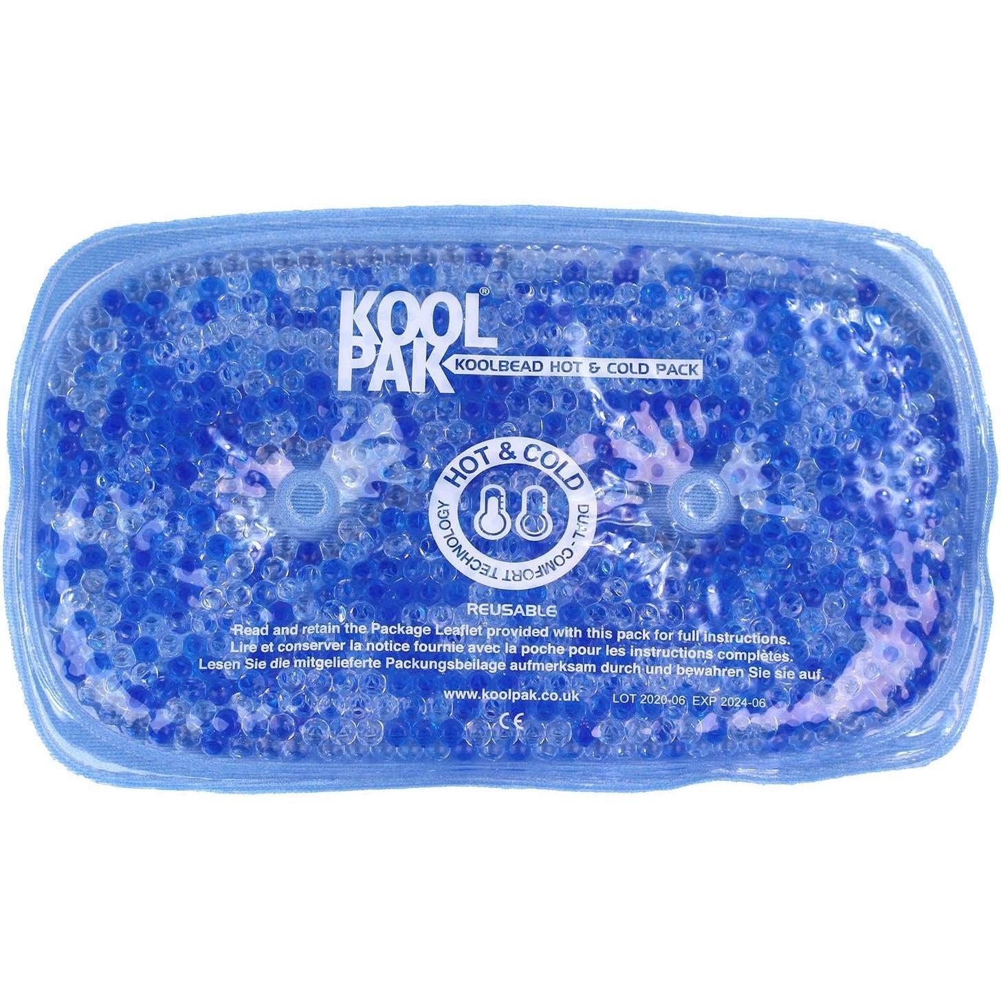 Koolpak KoolBead reusable hot and cold pack, 12.5 x 21cm, 200g, flexible gel pack for pain relief and therapy.