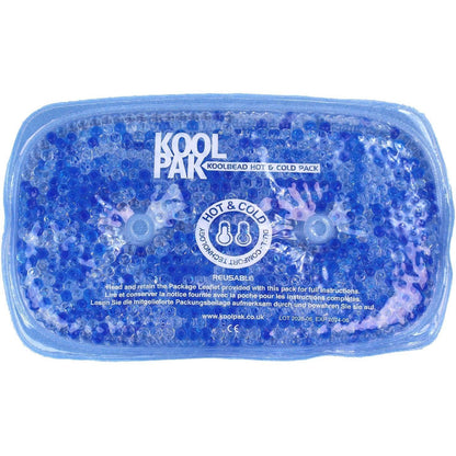 Koolpak KoolBead reusable hot and cold pack, 12.5 x 21cm, 200g, flexible gel pack for pain relief and therapy.