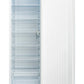 400L pharmacy refrigerator with solid door, digital display, and adjustable wire shelves