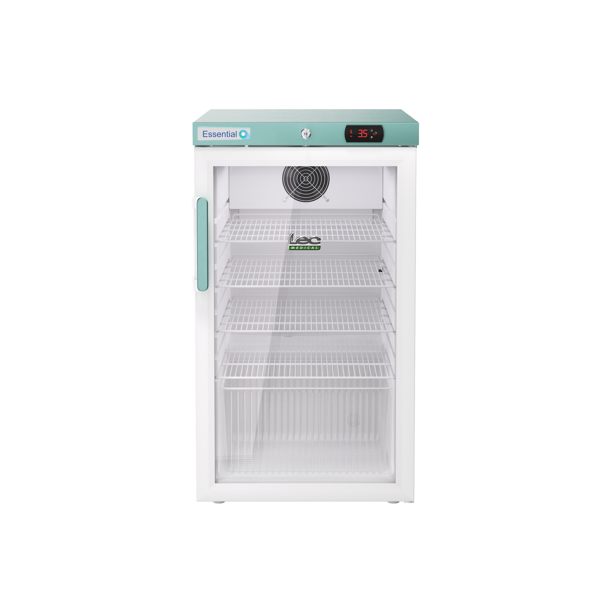 LEC Pharmacy Essential 120L glass door fridge