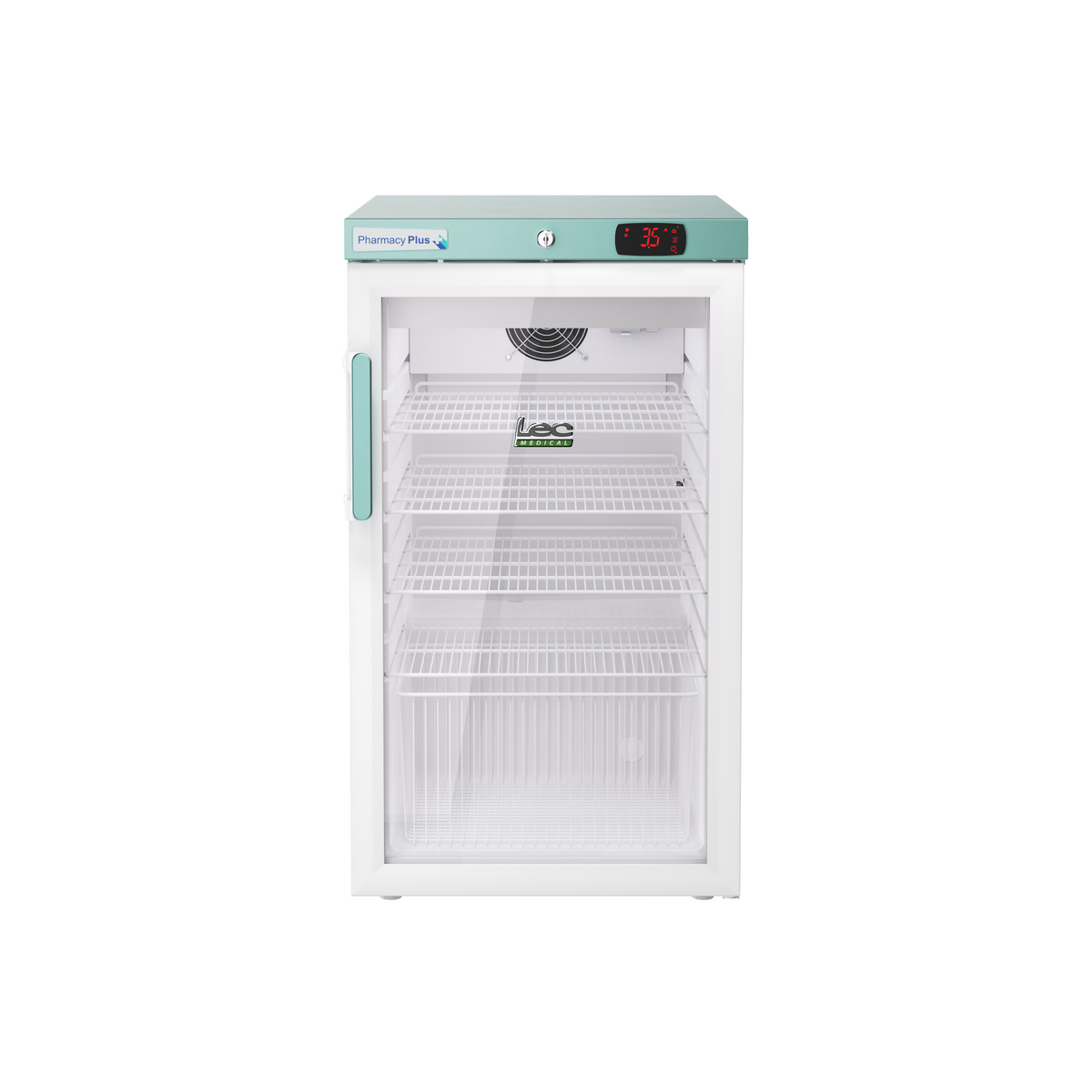 LEC Pharmacy Plus 120L glass door fridge