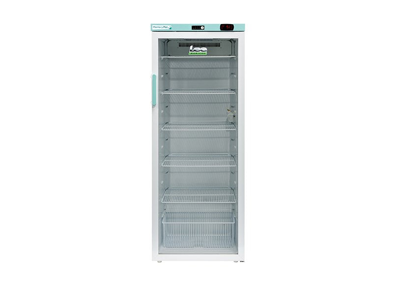 LEC Pharmacy Plus 310L glass door fridge