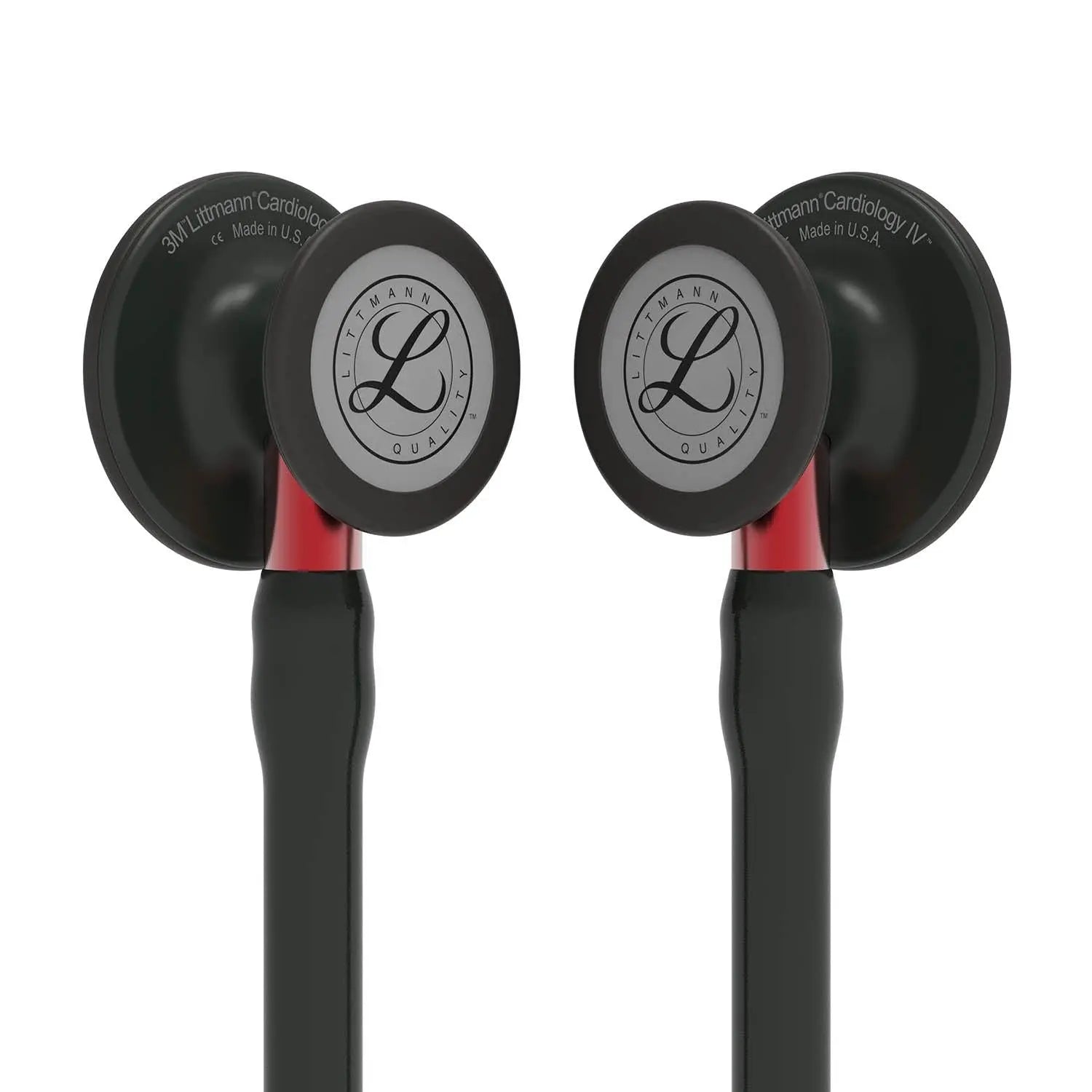 Littmann Cardiology IV Diagnostic Stethoscope: Black & Black - Red Stem 6200