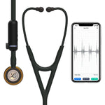 Littmann CORE Digital Stethoscope 8863 with high polish copper chest piece and soft ear tips, black tubing, and digital display.