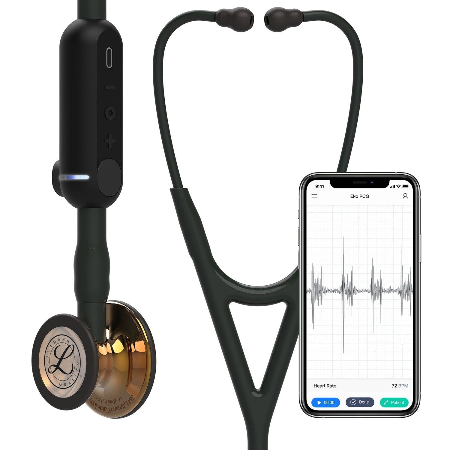 Littmann CORE Digital Stethoscope 8863 with high polish copper chest piece and flexible tubing, designed for precise auscultation.