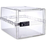 Clear Lockabox One™ Crystal plastic lockable storage box with a transparent design for secure, versatile organization.