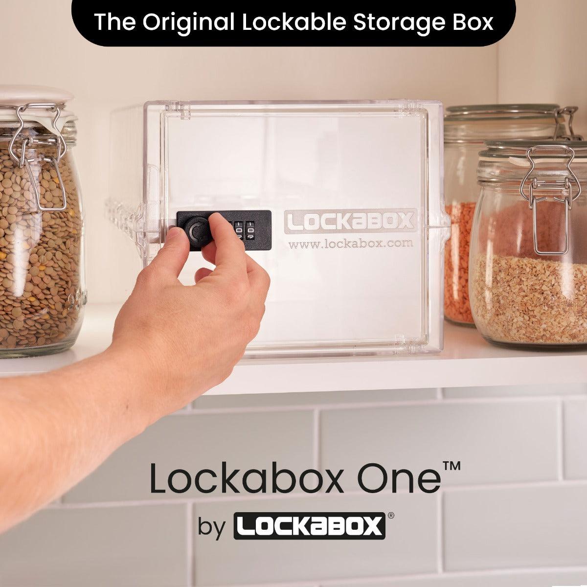 Clear Lockabox One™ Crystal plastic lockable storage box with secure latch and transparent design for versatile organization.