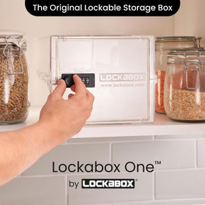 Clear Lockabox One™ Crystal plastic lockable storage box with secure latch and transparent design for versatile organization.