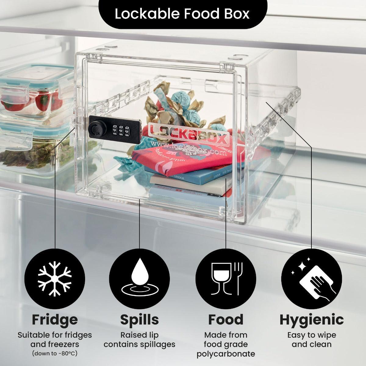 Clear Lockabox One™ Crystal lockable storage box with transparent design and secure latch for household or office use.