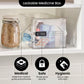 Clear Lockabox One™ Crystal lockable storage box with rounded edges and a secure latch, made of durable transparent plastic.