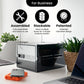 Lockabox One Jet portable lockable storage box with sleek black design, secure latch, and compact size for travel and storage.