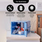 Lockabox One Medi Blue portable lockable storage box with a transparent blue plastic body and secure locking mechanism.