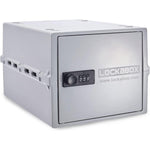 Lockabox One™ Opal White plastic lockable storage box with digital lock for secure organization and safety.