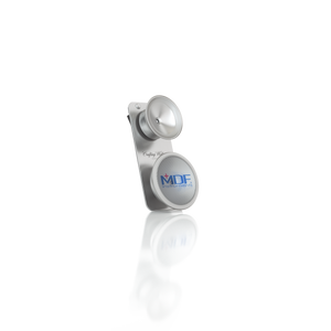 MDF Pediatric attachment with clip for ProCardial stainless steel stethoscope, designed for pediatric auscultation.