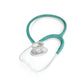 Green MD One® adult stethoscope by MDF Instruments with silver accents, featuring flexible tubing and adjustable ear tips.