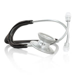 Black MD One® Epoch® Titanium adult stethoscope with dual head chest piece and flexible tubing by MDF Instruments.