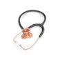MD One Epoch Titanium adult stethoscope by MDF Instruments with black tubing and rose gold accents, shown in close-up.