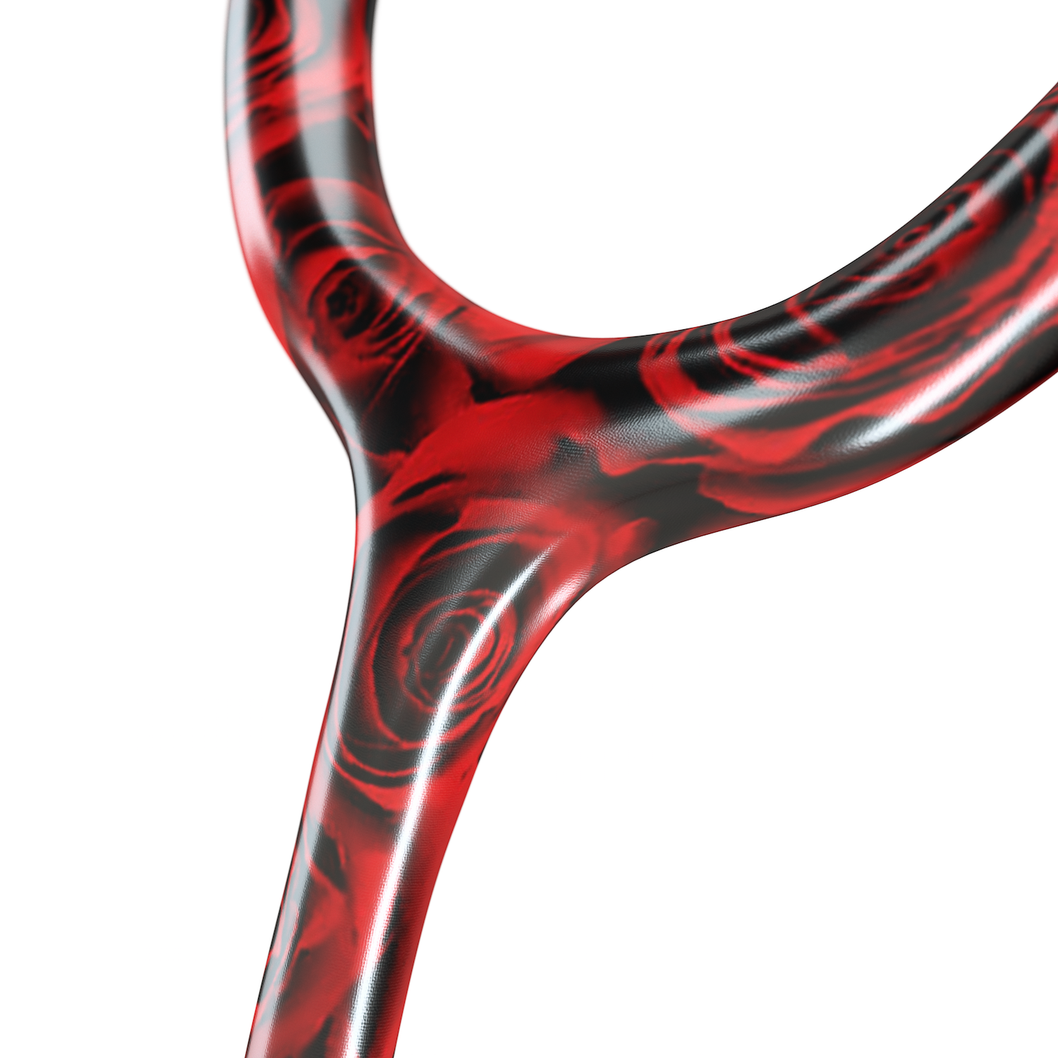 MD One® Epoch® Titanium adult stethoscope by MDF Instruments with rose-colored tubing and stainless steel chest piece.