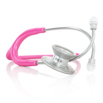 Fuchsia MD One Epoch Titanium adult stethoscope with dual-head chest piece and comfortable earpieces, designed for medical professionals.