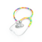 MD One Epoch Titanium adult stethoscope with tie-dye tubing by MDF Instruments, featuring dual head chest piece and flexible tubing.