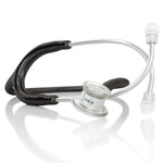 Black MD One® infant stethoscope from MDF Instruments, featuring soft eartips and a lightweight design for pediatric auscultation.