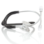 Black MD One® Pediatric Stethoscope by MDF Instruments with dual head and adjustable earpieces for accurate pediatric auscultation.