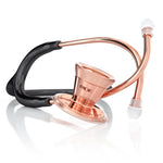 Black and rose gold ProCardial® adult cardiology stethoscope by MDF Instruments with dual head and ergonomic design.