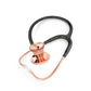 Black and rose gold ProCardial adult cardiology stethoscope by MDF Instruments, with flexible tubing and dual-head chest piece.