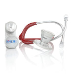 MDF Instruments ProCardial adult and pediatric cardiology stethoscope in burgundy with dual head and flexible tubing.